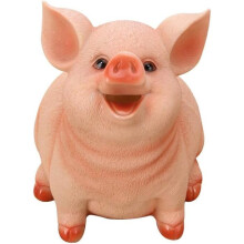 Niedliches Schweinchen-Sparschwein aus Silikon für Kinder, rosa, 16 x 19 x 22 cm, sichere Spardose