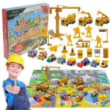 Adventskalender-Auto-Konstruktionsspielzeug für Kinder von 2 bis 6 Jahren, Geschenk für Jungen und Mädchen
