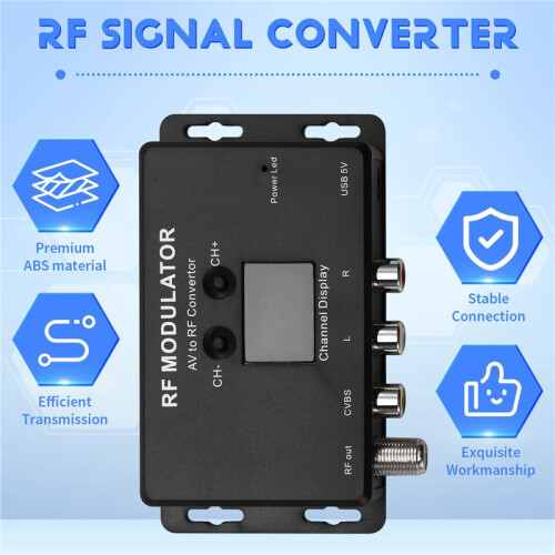 M60 RF Modulator AV to RF Converter UHF Modulator RF Signal Converter 1