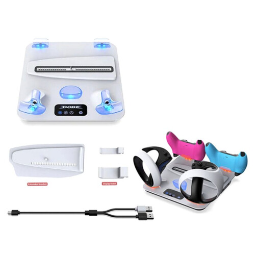 Per PS5 Supporto Verticale con Dissipatore di Calore, Dock di Ricarica per PS5Pro/per PS5 Slim/VR2 Console 1