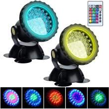 Wasserdichte RGB-LED-Unterwasserstrahler, Schwarz, dimmbare, farbwechselnde Unterwasserleuchten