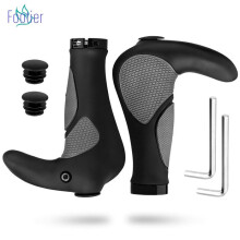 Ergonomische Fahrradlenkergriffe, rutschfeste Mountainbike-Lenkergriffe mit Hupen-Lenkerenden, Schwarz