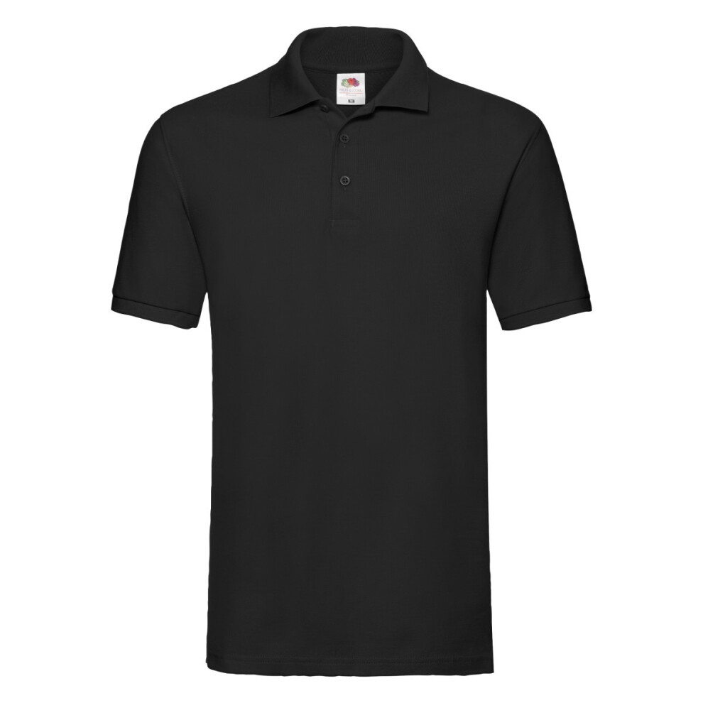 Fruit Of The Loom (3Xl, ) Mens Premium Pique Polo Shirt Black