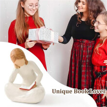 Reading Thinker Statue Book Lover Gifts for Women Readers, Graduates, Students, Teachers, for Shelves Office Living Room