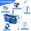 Professional Window Cleaning Kit with Bucket Long Handle Window Squeegee and Microfiber Scrubber 5