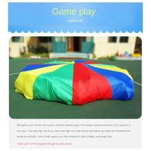 4 Meters Kids Parachute Game, Rainbow Cloth Game Colorful Party Mat with Handles, Kids Outdoor Game Blanket
