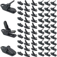 50 clips negros para tiendas de campaña, abrazaderas resistentes al viento para toldos, clips de plástico de alta resistencia para fijación