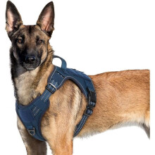 Arnés táctico reflectante ajustable para perros con asa y anillas, antitirones, para entrenamiento y caza, azul XL