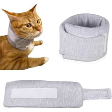 Collar antilamido ajustable para gatos y perros, tejido transpirable, ajuste cómodo, cono protector suave.