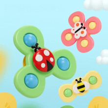 Juguetes giratorios con ventosa para bebés: mariposa, abeja y mariquita. Juego de 3 piezas para niños pequeños.