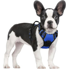 Arnés antitirones azul XS para perros pequeños con asa, chaleco reflectante ajustable y fácil de poner.