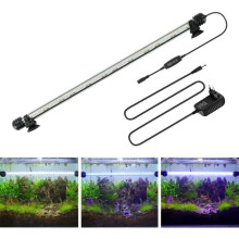 Barra de luz LED RGB para acuario de 48 cm, resistente al agua (IP68), con 10 niveles de brillo, ideal para peceras y decoración acuática.