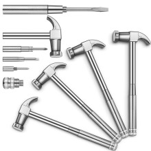 4 Pcs 6-in-1 Hammer Screwdriver Set with Multitool Hammer Small Metal Hammer & Screwdriver for Repair Phones, Watches