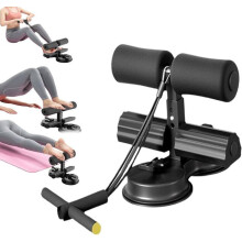 Barra de abdominales con ventosas magnéticas, altura ajustable, portátil para entrenamientos en casa.