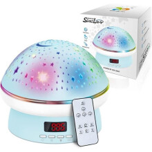 Lámpara de noche para bebé con proyector de cielo estrellado, rotación de 360 grados, 8 colores, recargable por USB.