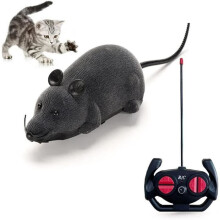 Ratón de juguete interactivo para gatos con control remoto, color gris, para jugar en interiores, divertido juego de persecución para gatos.