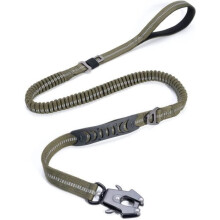 Correa elástica antitirones para perros de 1,2 a 1,8 m, con 2 asas, reflectante, compatible con cinturones de seguridad para coches, para pe