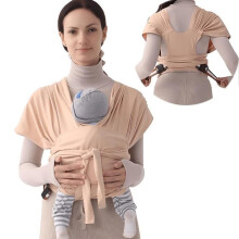 Portabebés ajustable tipo fular, desde recién nacido hasta niño pequeño, color caqui, suave y transpirable.