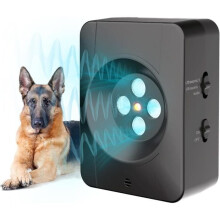 Dispositivo antiladridos para perros, 3 frecuencias ultrasónicas ajustables, resistente al agua IP45 para uso en interiores y exteriores.