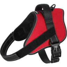 Arnés para perros antitirones, reflectante, ajustable, transpirable, fácil de poner, con asa de control, color rojo, talla M.