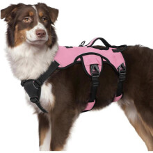 Arnés ajustable para perros con asa de elevación, chaleco para mascotas de fácil control, malla suave y transpirable, rosa, talla mediana
