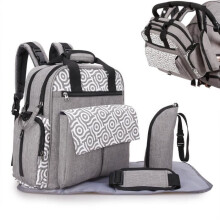 Bolso cambiador multifuncional de gran capacidad con 2 bolsillos isotérmicos y correa para cochecito.