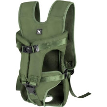 Mochila transportadora para perros, verde XL, resistente al agua, cómoda y transpirable, ideal para viajes al aire libre.