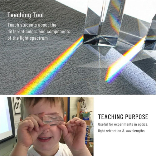 4Pcs Clear Triangular Prism for Rainbow Lights Crystal Optical Prisms Glass Physics Teaching Refracted Light Spectrum 1