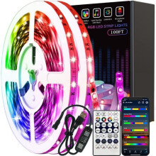 Bluetooth LED -nauhavalo, 30 m, sovelluksen kaukosäädin, monivärinen, joustava, sisäkäyttöön