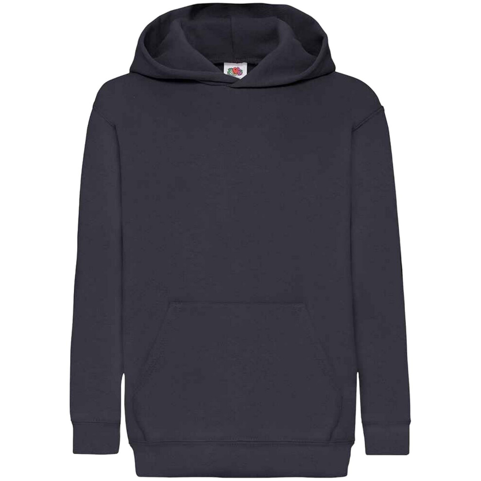Fruit Of The Loom (14-15 Years, Deep Navy) Kids Unisex Classic 80/20 Hoodie Blue,Multicoloured