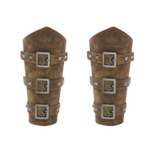 2Pcs Faux Leather Wrist Guards Set Medieval Arm Bracers Arm Armor Wrist Guard Punk Arm
