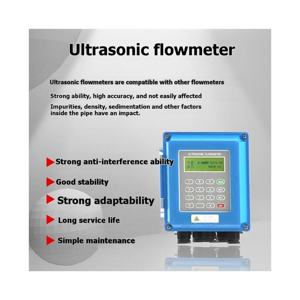 Tuf-2000B-Tm-1 Ultrasonic Liquid Water Flowmeter Wall-Mounted Tm-1 Transducers Rs485 Modbus Digital Flowmeters Eu 4711982379775