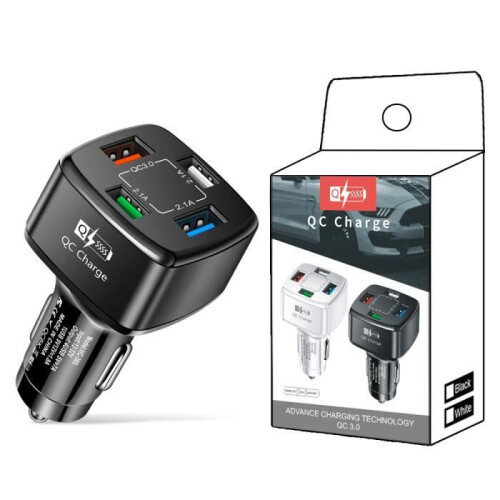 Φορτιστής αυτοκινήτου 4 θύρες USB 35 W 7 A με γρήγορη φόρτιση και προστασία υπερθέρμ
