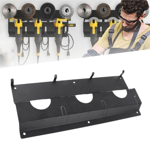Angle Grinder Holder Wall Mount with Discs Hook Rack for Garage Workshop Storage 2