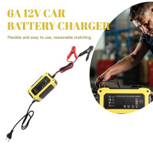 Intelligent Battery Repair 6A 12V Car Battery Charger for Car and Motorcycle Battery Charging Unit Lead-Acid EU Plug