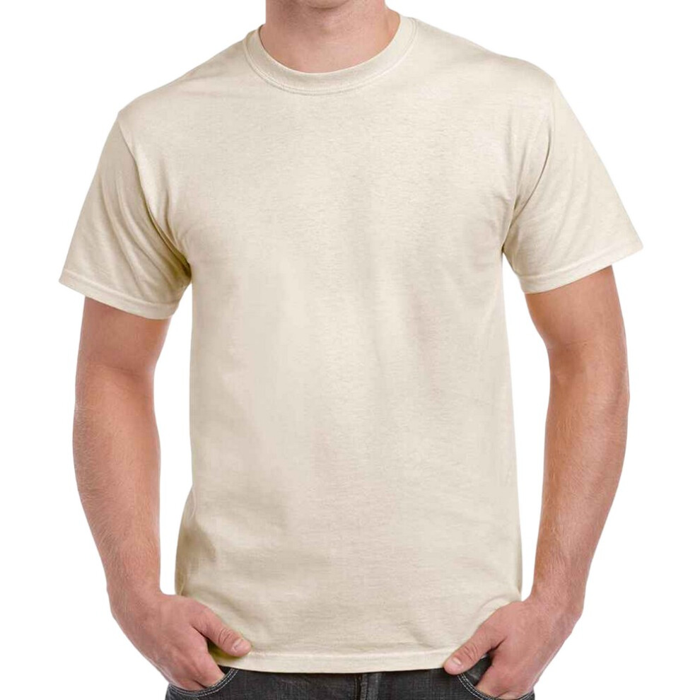 Gildan (L, Natural) Adults Unisex Heavy Cotton T Shirt Multicoloured