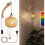 Retro Bamboo Wall Sconce, Wooden Indoor Wall Light with E27 Plug and Switch, Includes Bulb 1