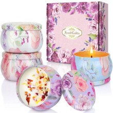 Scented Candles Set of 4, Soy Wax, Assorted Fragrances, Romantic Gift for Home Decor