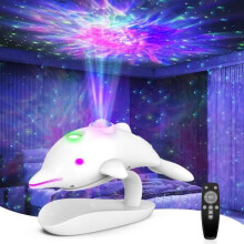 Dolphin Starry Sky Projector, 15 Lighting Modes, Remote Control, Aesthetic Kids Room Decor