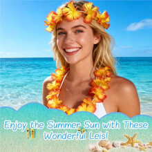 50 PIEZAS de Leis Hawaianos A Granel, Coloridos Collares de Flores Tropicales para Decoraciones de Fiestas Luau, Recuerdos de Fiestas de Verano en la