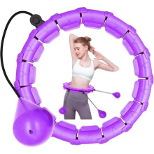 Adjustable Hula Hoop for Weight Loss with Massage Nodes, 24 Link Sections, Purple, for Adults, Children and Beginners