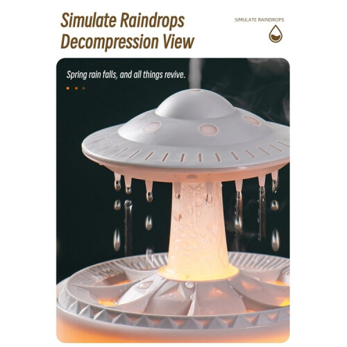 Ufo Water Drop Aroma Diffuser Humidifier, Home Desktop Silent Compatible Remote Control Diffuser, Plug: Australian Standard (Black) :AU Plug Surprise 2