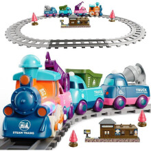 Set di trenino elettrico per bambini, con collegamento magnetico e pista per trenini, adatto a bambini e bambine dai 3 agli 8 anni.