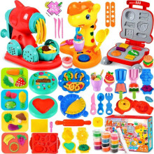Set di plastilina per bambini da 52 pezzi, con 12 vasetti e accessori per creare hamburger, pizze e pasta. Un regalo creativo perfetto.