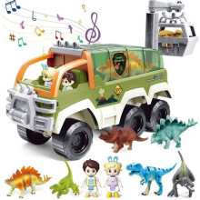 Camion giocattolo a forma di dinosauro per bambini dai 2 ai 5 anni, veicolo di trasporto con luci e suoni per maschietti e femminucce.