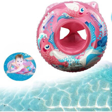 Salvagente gonfiabile per neonati, galleggiante per il collo per bambini piccoli, ausilio sicuro per il nuoto dei bambini, galleggiante blu