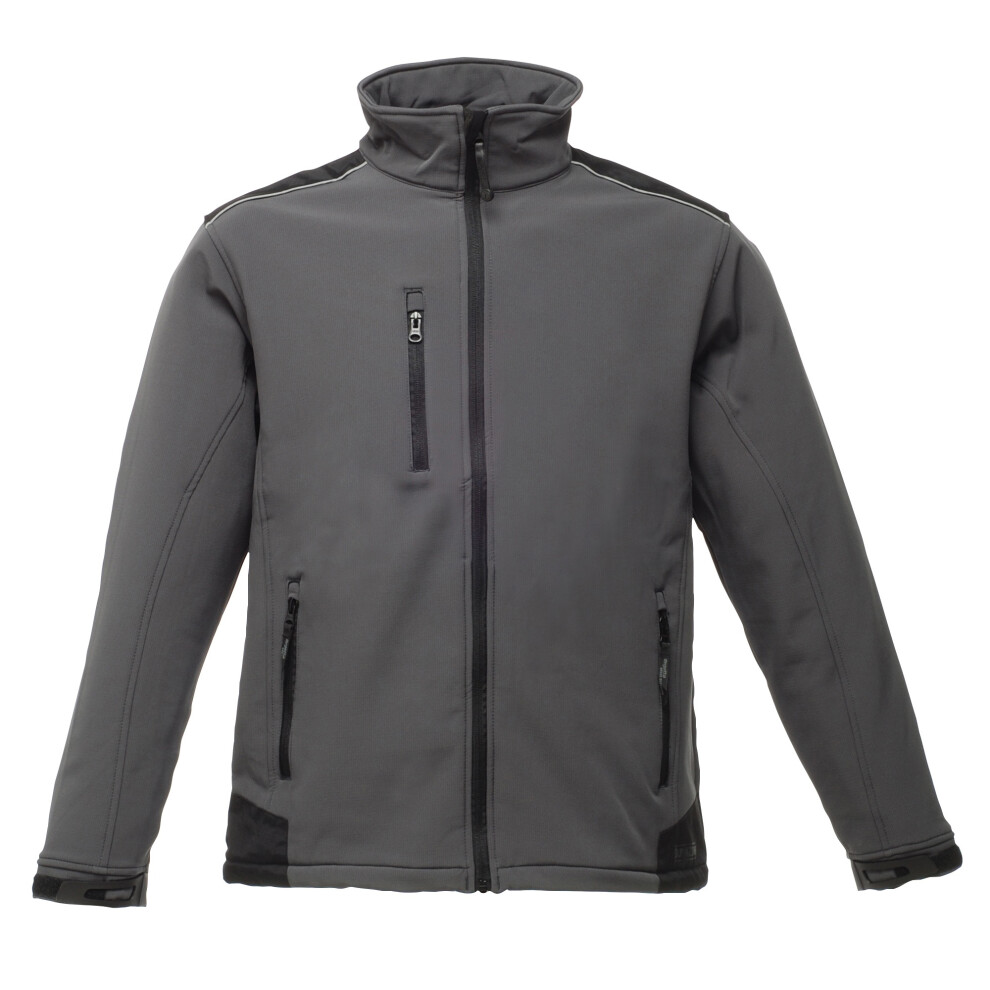 Regatta (S, Seal Grey/Black) Mens Sandstorm Hardwearing Workwear Softshell Jacket (Water Repellent) Black