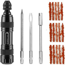 Kit di riparazione per pneumatici tubeless per bici da strada e mountain bike, nero, compatto e facile da usare.