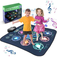 Tappetino da ballo per bambini con gioco musicale ritmico, luci e musica integrata, 24 livelli di sfida, giocattolo per bambini e bambine.