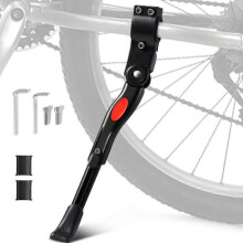 Cavalletto regolabile per bicicletta in lega di alluminio con piedino in gomma antiscivolo, adatto a biciclette da 24 a 27 pollici.